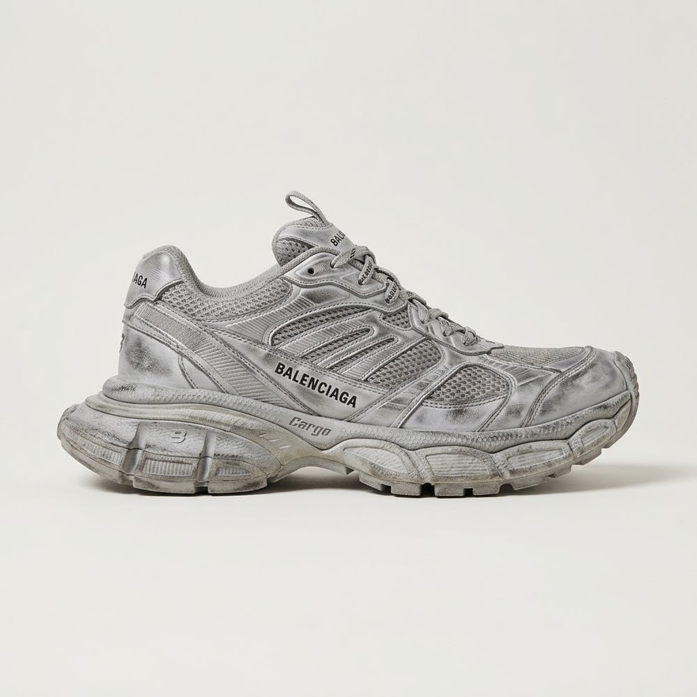Balenciaga Cargo Distressed Silver
